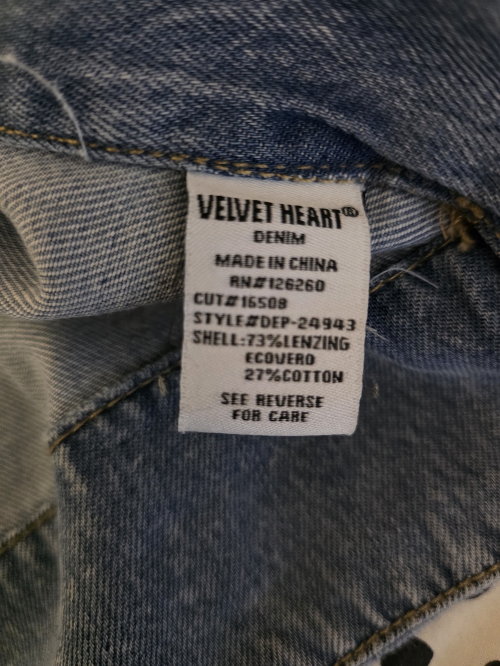 Velvet Heart Light Blue Denim Top - Picture 5 of 7